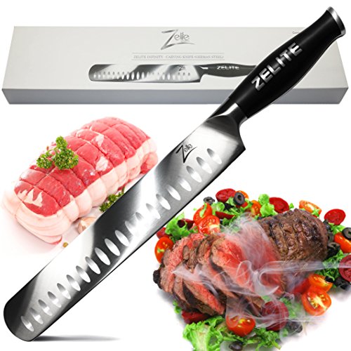 Zelite Infinity, Cuchillo Jamonero/Trinchante de 30 cm – Utensilios Cocina Serie Comfort-Pro – Acero Inoxidable Alemán de Alto Contenido en Carbono – Cuchillos Cocina Filo Granton, Supercómodo