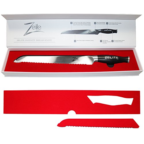 Zelite Infinity, Cuchillo Pan 25 cm- Utensilios Cocina Serie Comfort-Pro – Acero Inoxidable Alemán de Alto Contenido en Carbono – Cuchillos Cocina Afilado de Navaja, Supercómodo