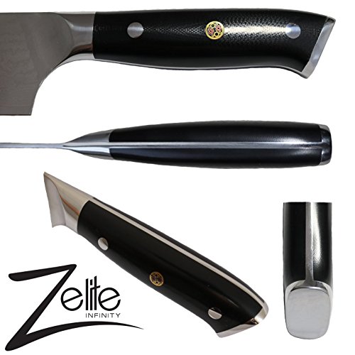 Zelite Infinity, Cuchillo Santoku 18 cm- Utensilios Cocina Serie Alpha-Royal, Acero de Damasco Japonés AUS-10 de 67 capas - Cuchillos Cocina con Afilado de Navaja, Excelente Consistencia de Corte