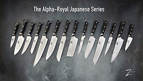 Zelite Infinity, Cuchillo Santoku 18 cm- Utensilios Cocina Serie Alpha-Royal, Acero de Damasco Japonés AUS-10 de 67 capas - Cuchillos Cocina con Afilado de Navaja, Excelente Consistencia de Corte