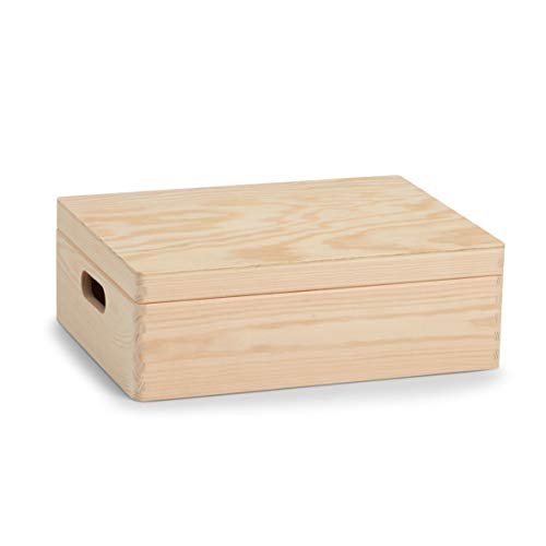 Zeller 13151 Caja Multiusos con Tapa, Madera, Marrón, 40x30x14 cm