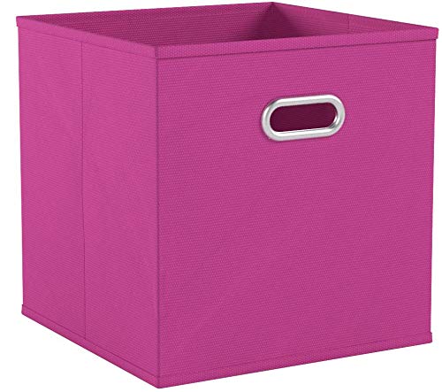 Zeller 14116 - Caja de almacenaje de tela, plegable, 32 x 32 x 32 cm, color rosa