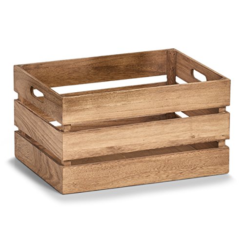 Zeller Caja de Almacenamiento, Madera, Blanco Vintage, Metal, Naturaleza, 39 x 29 x 21 cm