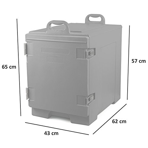 Zelsius térmica transporte | Thermo Box para 1/1 GN Gastronorm Depósito de | Caja de transporte para gastronomía, Fiesta, Event, catering, Banquete y más, Negro, (H) 65 x (T) 62 x (B) 43 cm