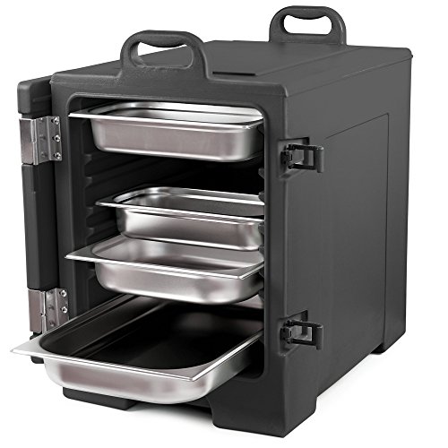 Zelsius térmica transporte | Thermo Box para 1/1 GN Gastronorm Depósito de | Caja de transporte para gastronomía, Fiesta, Event, catering, Banquete y más, Negro, (H) 65 x (T) 62 x (B) 43 cm