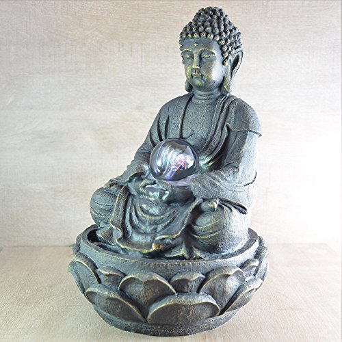 Zen Luz SCFR 8G Buddha Fuente Meditación Gran Interior Marrón Oscuro/Chocolate 21 x 21 x 30 cm