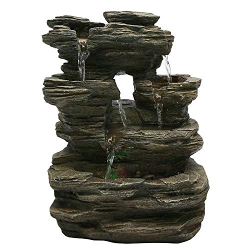 Zen Luz SCFR130 Pietra Fontaine Naturaleza Piedra Gris 25 x 17 x 35 cm