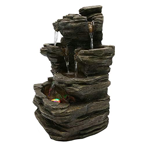 Zen Luz SCFR130 Pietra Fontaine Naturaleza Piedra Gris 25 x 17 x 35 cm