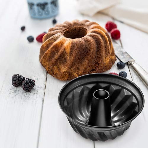 Zenker Molde Bundt 23Cm, acero con revestimiento antiadherente Ilag, color negro, 1 ud.