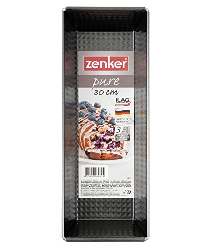 Zenker Molde Rectangular 30Cm, Acero con Revestimiento Antiadherente ilag, Negro, 30x11,5x7cm