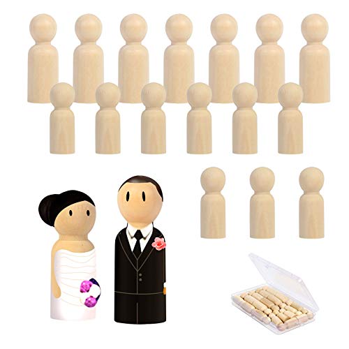 ZERHOK Muñecas de Madera Inacabados 18pcs Persona de Madera Cuerpo DIY Manualidad Utensilios de Decoración Juguete Creativo Ninos para Clases Manuales Escuela Decoración Oficina Casa