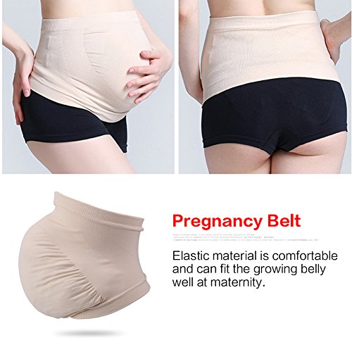 Zerodis Las Mujeres Embarazadas Belly Support Band Cinturón de Panza Banda elástica sin Costuras Cuidado prenatal Ropa Embarazada(Negro L)