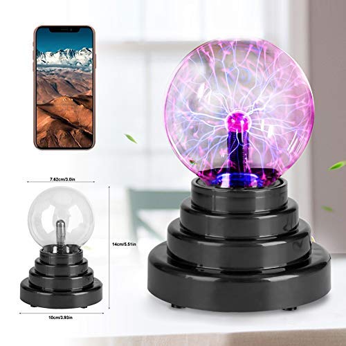 Zerodis Plasma Ball Light USB Globe Night Touch Sensible Lightning USB/con Pilas Creativo decoración mágica para Escritorio de Oficina, niños Fiesta Infantil Regalo de cumpleaños Presente decoración