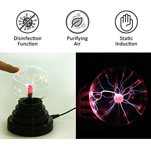 Zerodis Plasma Ball Light USB Globe Night Touch Sensible Lightning USB/con Pilas Creativo decoración mágica para Escritorio de Oficina, niños Fiesta Infantil Regalo de cumpleaños Presente decoración