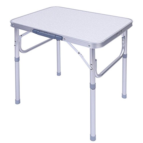 Zerone Mesa Plegable Ajustable Picnic, Aluminio Plegable Portátil Mesa Playa Mesa de Jardín para Interiores y Exteriores, Mesa de Comedor para Pícnic Camping Barbacoa