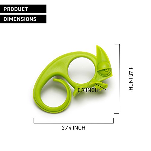 Zesty por diseño Peleg: verde chameleon-shaped – Rallador de cítricos y pelador para la decoración de cócteles, cocinar y pelar frutas