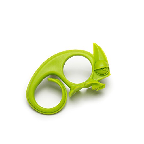 Zesty por diseño Peleg: verde chameleon-shaped – Rallador de cítricos y pelador para la decoración de cócteles, cocinar y pelar frutas