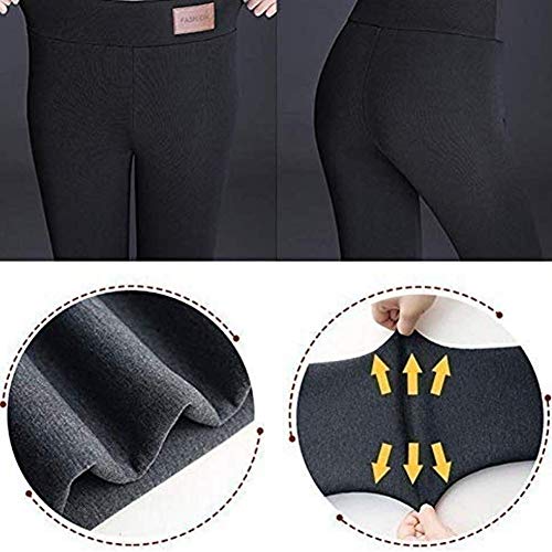 ZFLY-JJ El Invierno Caliente térmica sólido de Las Mujeres con Medias de Las Polainas de Lana Forrada, talón Pantalones Flacos de Prensa Fajas (Size : M)