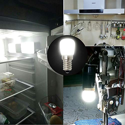 ZFQ 5 Unidades E14 3W Bombillas LED Plástico para nevera/campana de cocción, 300LM 6000K Blanco Frío Ángulo de haz de 360° luz de noche pequeña, Equivalente 30W Halógena, AC 220V, No Regulable