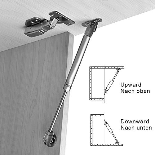 ZFYQ Pistones a Gas, 4pcs Hidráulico Muebles Cocina Amortiguador Puertas Elevables 120N/12kg 270mm Bisagras Resortes Armario con Tornillos