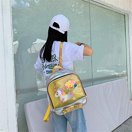 ZGCP Bolso de gelatina de doble hombro bolsa de estudiante de secundaria de arco transparente de nueva moda