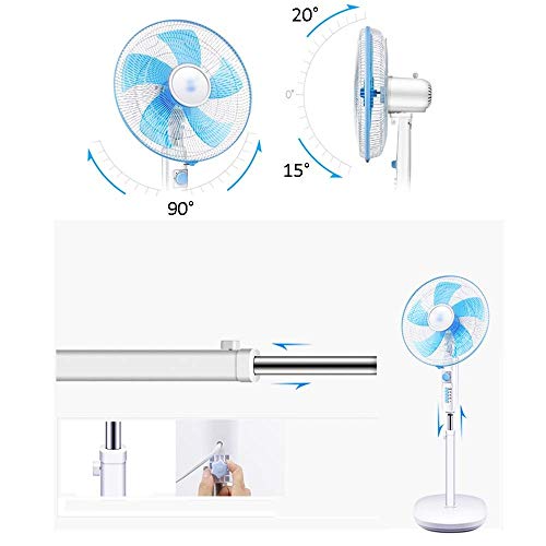 ZHANG-FS Ventilador De Base, Oscilante De 4 Velocidades, Ajustable En 60 Vatios para La Refrigeración De La Oficina Doméstica En Verano - Ventilador Eléctrico Blanco