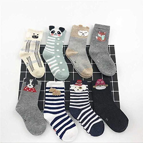 ZHANGNUO Calcetines Suaves Calcetines para Niños Y Niñas Calcetines para Niños Fox Dog Cat Calcetines Casuales 3D Calcetines para Niños Kawaii Regalo para Su Bebé 4-6T / Dorado