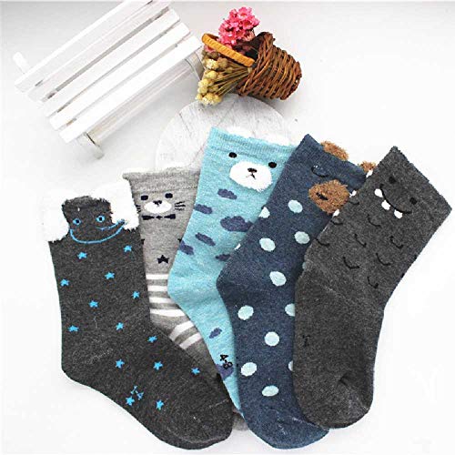 ZHANGNUO Calcetines Suaves Calcetines para Niños Y Niñas Calcetines para Niños Fox Dog Cat Calcetines Casuales 3D Calcetines para Niños Kawaii Regalo para Su Bebé 4-6T / Dorado