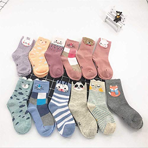 ZHANGNUO Calcetines Suaves Calcetines para Niños Y Niñas Calcetines para Niños Fox Dog Cat Calcetines Casuales 3D Calcetines para Niños Kawaii Regalo para Su Bebé 4-6T / Dorado