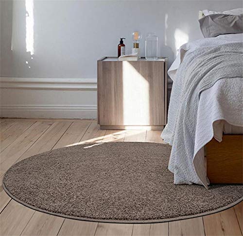 ZHAOW Alfombra Redonda Dormitorio Mesa De Centro Sala De Estar Estudio La Alfombra Sala De Estar Sillón Guardarropa Cuarto De Baño Round Carpet (Color : Brown, Size : 120cm)