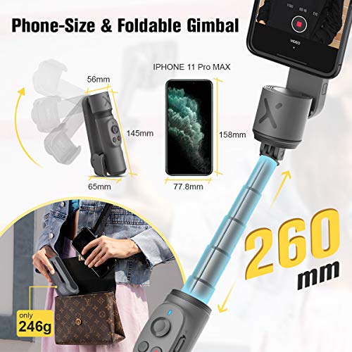 Zhiyun Smooth X Gimbal-Móvil-Estabilizador-para-Smartphone (con Manual en Español), Estabilizador de Bolsillo Portátil Compatible para Celular como iPhone Samsung Huawei Xiaomi