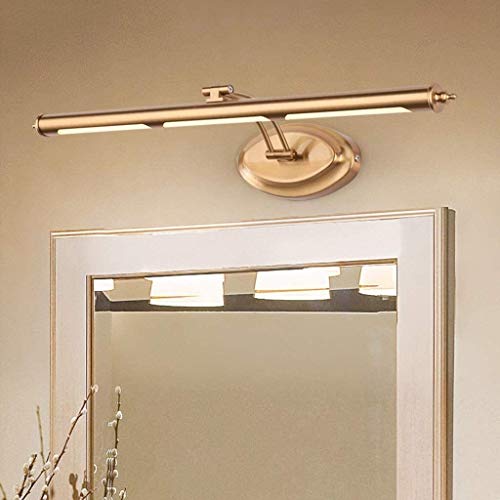 ZHUYU LED frontal luz del espejo de baño Lámparas Espejo de pared de luz, LED retro Espejo de baño de la lámpara ahorro de energía de la luz de maquillaje (Color : Neutral White-46cm 9w)