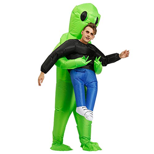 Zi Xi & Zi Qi Disfraz Inflable Extraterrestre Disfraces Disfraces de Carnaval de Halloween Adulto (Extraterrestre Verde)