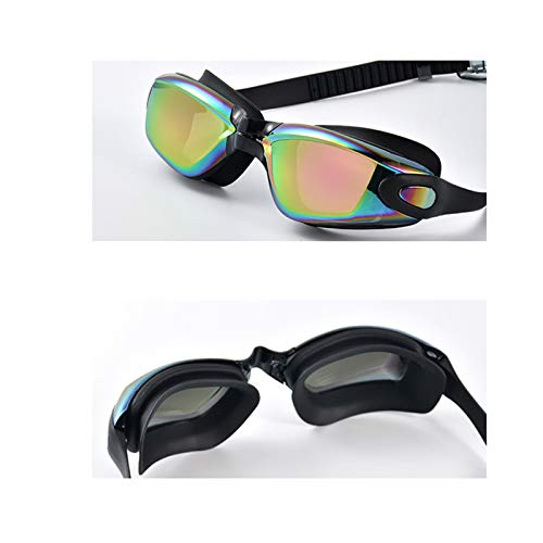 Zidao Gafas De Natación, Espejo Natación No Hay Fugas Grados Campo contra La Niebla Los Rayos UV Visión con Cubierta Libre Silicona Suave Y Puente Nariz,Negro