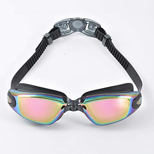 Zidao Gafas De Natación, Espejo Natación No Hay Fugas Grados Campo contra La Niebla Los Rayos UV Visión con Cubierta Libre Silicona Suave Y Puente Nariz,Negro