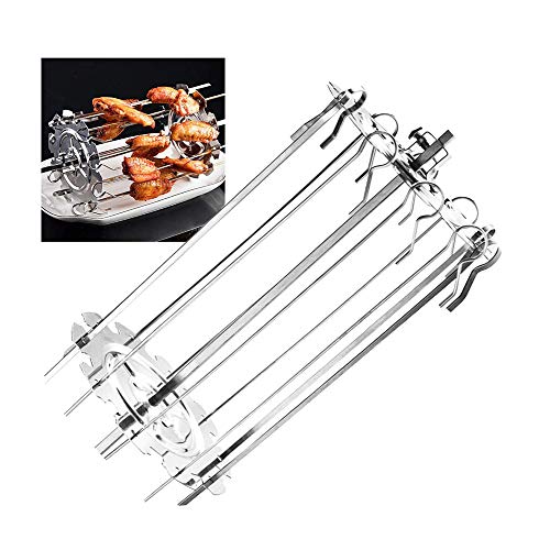 Zidao Parrilla de Barbacoa Tostador de Metal de Acero Jaula, asadores asador Jaula de Agujas Horno Kebab Fabricante Parrilla Roundel de Acero Inoxidable para escupir pincho Marco Universal,1