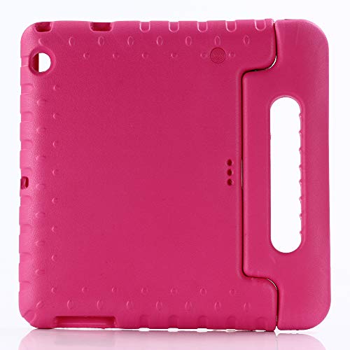 ZiHang Funda Infantil Huawei MediaPad T3 10, Carcasa Niño Antigolpes con Asa Convertible Tapa de Soporte, Funda Bebé Ligera para Huawei MediaPad T3 10 (Rosa roja)