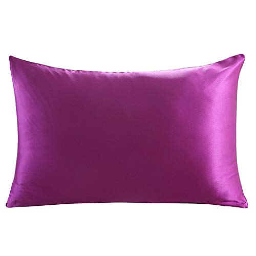 Zimmasilk - Funda de almohada 100% seda morera para cabello y piel, ambos lados 19 momme seda, 1 pieza (estándar 50 x 75 cm, violeta)