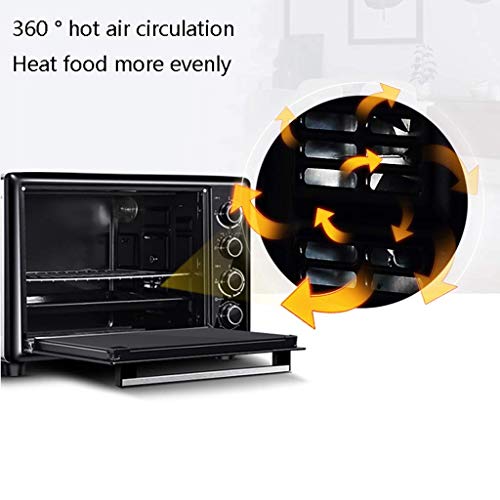 ZJDK Mini Horno eléctrico de 38L con Control de Temperatura Ajustable 250 Grados; C y Temporizador de 120 Minutos 1800W hogar Multifuncional Horquilla de Aire Caliente lámpara de Horno de Ferment