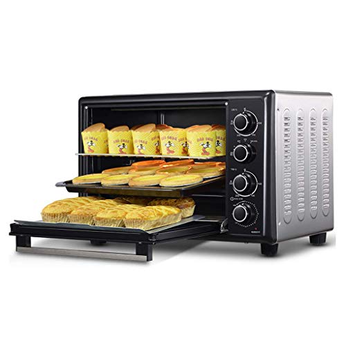 ZJDK Mini Horno eléctrico de 38L con Control de Temperatura Ajustable 250 Grados; C y Temporizador de 120 Minutos 1800W hogar Multifuncional Horquilla de Aire Caliente lámpara de Horno de Ferment