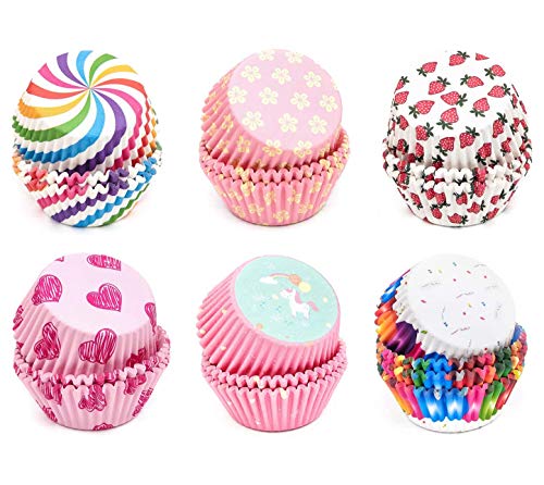 ZJW 600pcs Papel para Magdalenas, Papel Molde Muffin Cases, Papel para Cupcakes Capsulas Cupcakes - moldes para Hornear, moldes de Silicona, moldes para pastelería