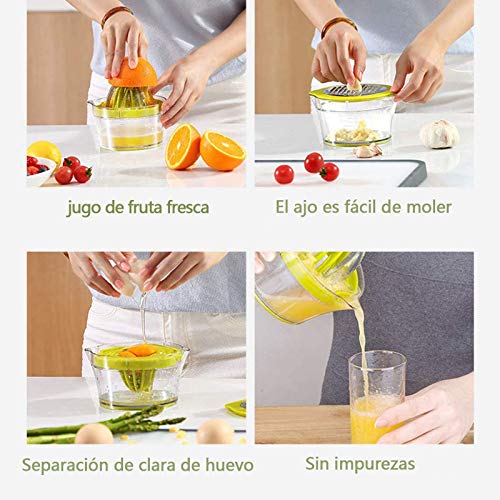 ZLDM Lemon Squeezer - Exprimidor manual multifunción para moler zanahorias y zumo, juego de 4 piezas con Juicer Machine, para el hogar Kitchenaid