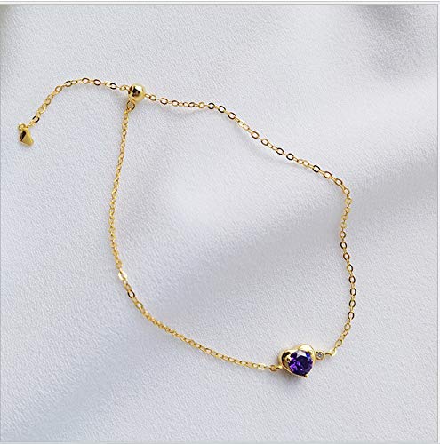 zmnbaa Pulsera De Circón Púrpura Micro Violeta De Moda Dulce Estilo Europeo Y Americano