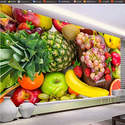 ZNBH Mural De Pared 3D Papel De Pared De Foto Personalizado Cocina Tienda De Frutas Restaurante Fondo Decoración De Pared Frutas Verduras Mural De Pared Papeles De Pared-1 * 1M