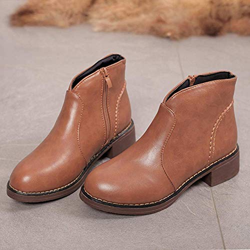 ZODOF Botas de Mujer Zapatos Borla Retro para Mujer Bota Navidad con Cordones y Punta Estrecha en Punta de Cuero