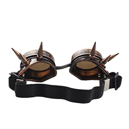 zolimx Remache de Steampunk al viento espejo Vintage gótico lentes gafas (E)