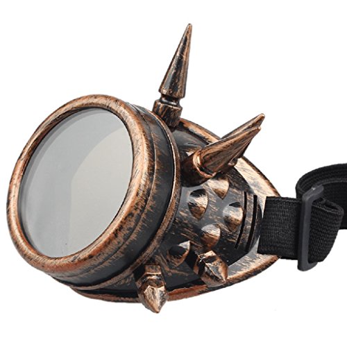 zolimx Remache de Steampunk al viento espejo Vintage gótico lentes gafas (E)