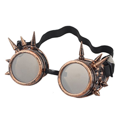 zolimx Remache de Steampunk al viento espejo Vintage gótico lentes gafas (E)