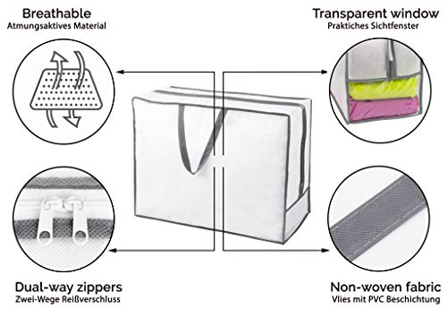 ZOLLNER 2 Bolsas de Almacenamiento de Ropa, Mantas y edredones, 65x25x50 cm