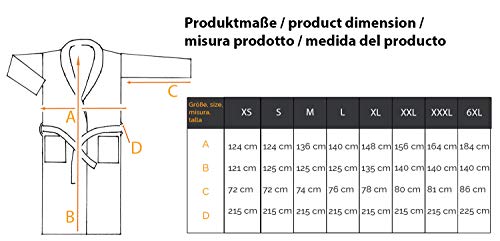 ZOLLNER Albornoz de Ducha para Hombre y Mujer, Talla XXL, Otras Tallas, algodón